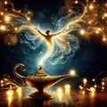 make a wish on the beautiful magic genie lamp