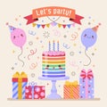 Make a Wish Birthday Card with Cute Kawaii Cake