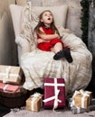 Make a wish at Christmas holiday Royalty Free Stock Photo