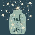 `Make a wish` hand lettering