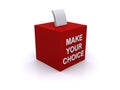 make your choice ballot box on white