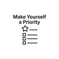 Make Yourself a Priority Star Checklist Vector Graphic for Self Improvement Royalty Free Stock Photo