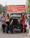 Makeevka, Ukraine - May, 9, 2012: Residents of the city in celeb