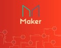 Maker cryptocurrency circuit concept technology background