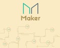 Maker cryptocurrency virtual technology background