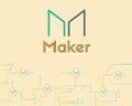 Maker cryptocurrency virtual technology background