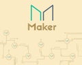 Maker cryptocurrency virtual technology background