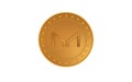 Maker MKR cryptocurrency symbol golden coin illustration