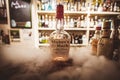Maker`s Mark alcohol bottle in a bar Royalty Free Stock Photo