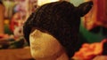 Makers market stall with knitt cap on head mannequin