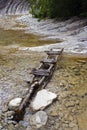 Makeshift bridge. Royalty Free Stock Photo