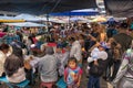 Makeshift food stands in Otavalo market