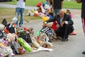 Makeshift Memorial Where Michael Brown was Shot