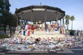 Makeshift memorials along the Promenade des Anglais in Nice Royalty Free Stock Photo