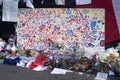 Makeshift memorials along the Promenade des Anglais in Nice Royalty Free Stock Photo