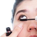 Makeup artist used mascara brush Royalty Free Stock Photo