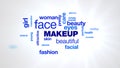 makeup beautiful attractive pretty beauty fashion typography word cloud animation