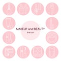 Makeup and beauty line icon