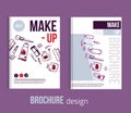 Makeup brochure design with accessories Hand drawn banners beauty items. Royalty Free Stock Photo