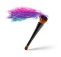 Makeup brush with color powder Royalty Free Stock Photo