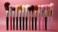 Makeup Brush and Cosmetic Elegance: Artistic Collection of Accessories and Beauty Tools