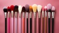 Makeup Brush and Cosmetic Elegance: Artistic Collection of Accessories and Beauty Tools