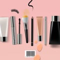 Makeup brush and cosmetics