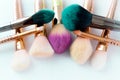 Makeup brush cosmetics on a white background Royalty Free Stock Photo