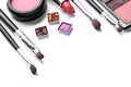 Makeup brush and cosmetics Royalty Free Stock Photo