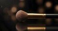 Makeup Brush Detail on Reflective Surface with Soft Focus Background Royalty Free Stock Photo