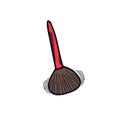 Makeup brush doodle icon