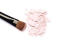Makeup brush with pink eyeshadows