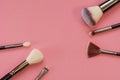 Makeup brush set, professional makeup tools, brushes for different functions Royalty Free Stock Photo