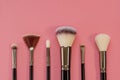 Makeup brush set, professional makeup tools, brushes for different functions Royalty Free Stock Photo