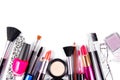 Makeup and brushes cosmetic set Royalty Free Stock Photo