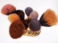 Makeup brushes - different colors and patterns Royalty Free Stock Photo