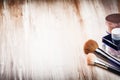 Makeup brushes and face powder Royalty Free Stock Photo