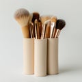 Makeup Brushes Holder Isolated on White Background Photo Royalty Free Stock Photo