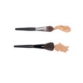 Makeup brushes with make-up foundation and powder isolated on white background Royalty Free Stock Photo