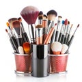Makeup Brushes and Tools isolated on white background Royalty Free Stock Photo