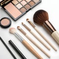 Makeup Brushes and Tools isolated on white background Royalty Free Stock Photo