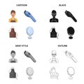 Makeup, care, hygiene, and other web icon in cartoon style.Man, glasses, apron icons in set collection.