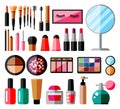 Makeup collection. Set of decorative cosmetics.