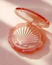Pearlescent Shell Makeup Compact Cosmetic Product Beauty Packaging Glamour Concept Royalty Free Stock Photo