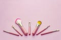 Makeup cosmetic set on pink background Royalty Free Stock Photo