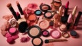 makeup cosmetics concept fashion visage banner modern collection