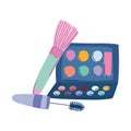 Makeup cosmetics product fashion beauty eyeshadow palette mascara and brush