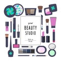 Flat Icons Cosmetics and Makeup