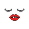 Makeup doodle icon, vector illustration