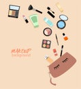 Makeup equipment in flat design Royalty Free Stock Photo